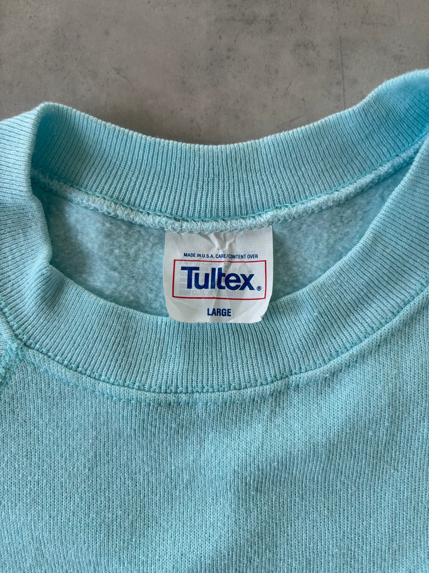 90s TULTEX ラグランスリーブスウェット Made in USA(ターコイズブルー)