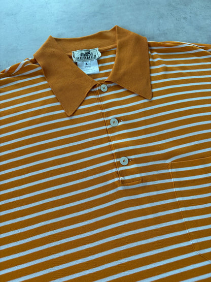 90s HERMÈS ポロシャツ Made in Italy（オレンジ）