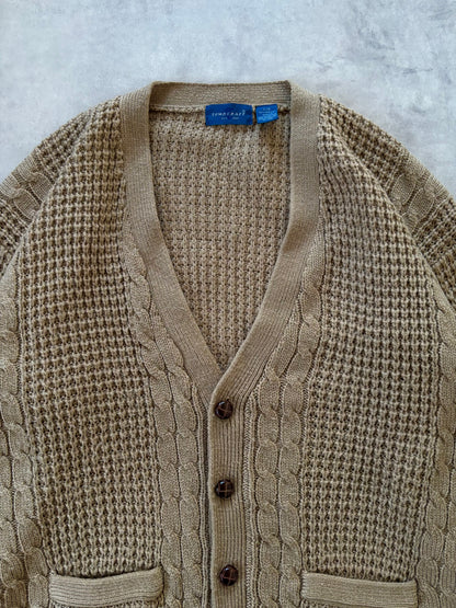 80s TOWNCRAFT ベージュニットカーディガン