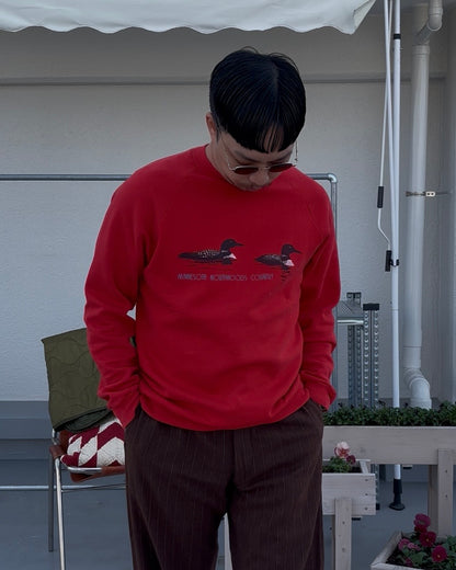 90s Hanes ラグランスリーブスウェット（レッド）