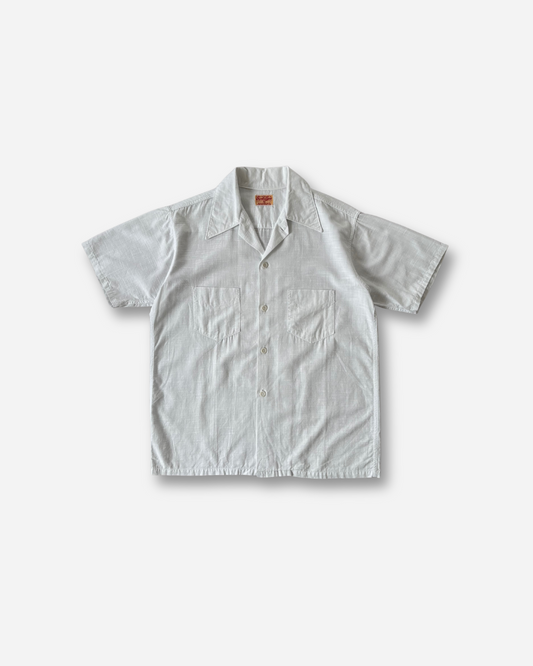 40s Brooks Lane コットンオープンカラーシャツ（ホワイト）