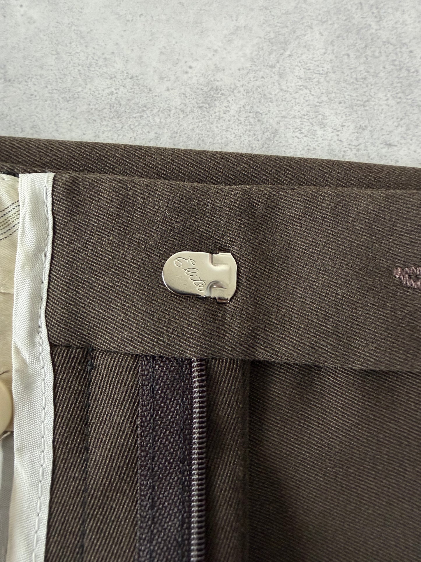80s Loro Piana 2タック トラウザーズ（ブラウン）
