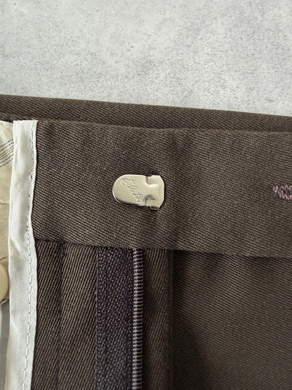 80s Loro Piana 2タック トラウザーズ（ブラウン）