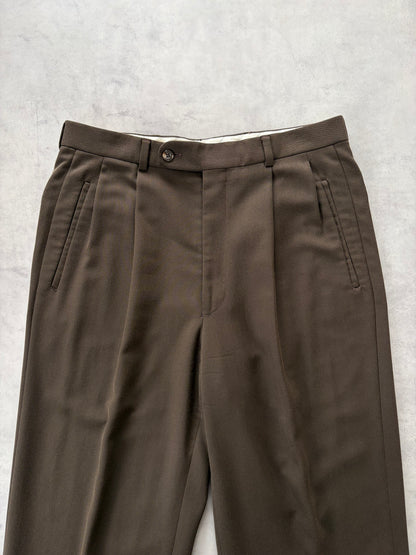 80s Loro Piana 2タック トラウザーズ（ブラウン）