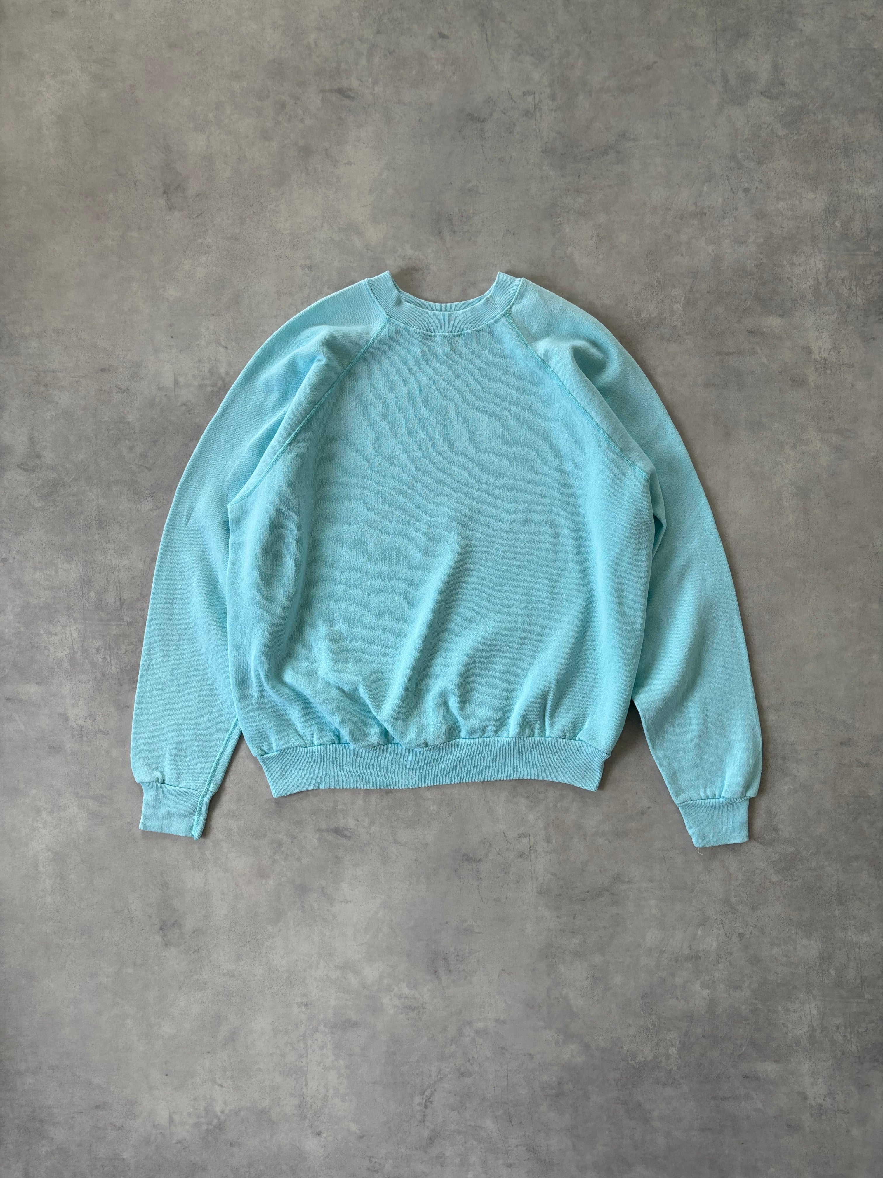 90s TULTEX ラグランスリーブスウェット Made in USA（ターコイズ