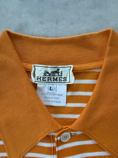 90s HERMÈS ポロシャツ Made in Italy（オレンジ）