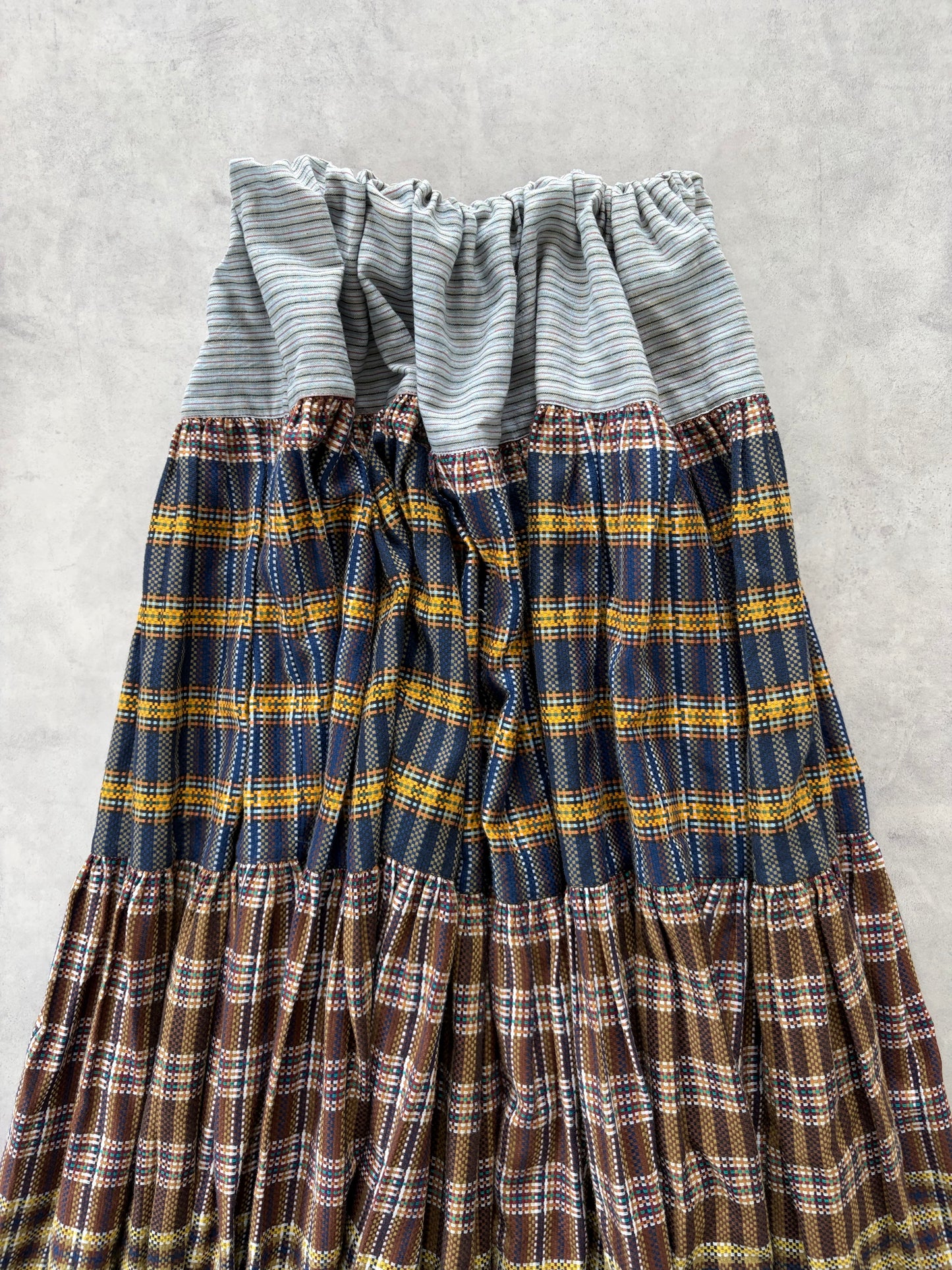80s KENZO JAP ロングチェックスカート / Made in France