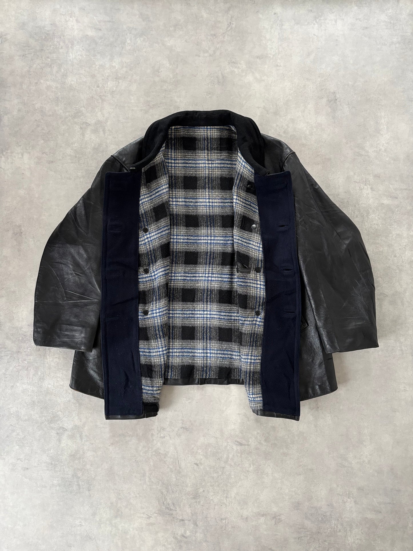 〈Special〉40-50s コルビジェジャケット ダブルブレストレザージャケット（ウール襟）