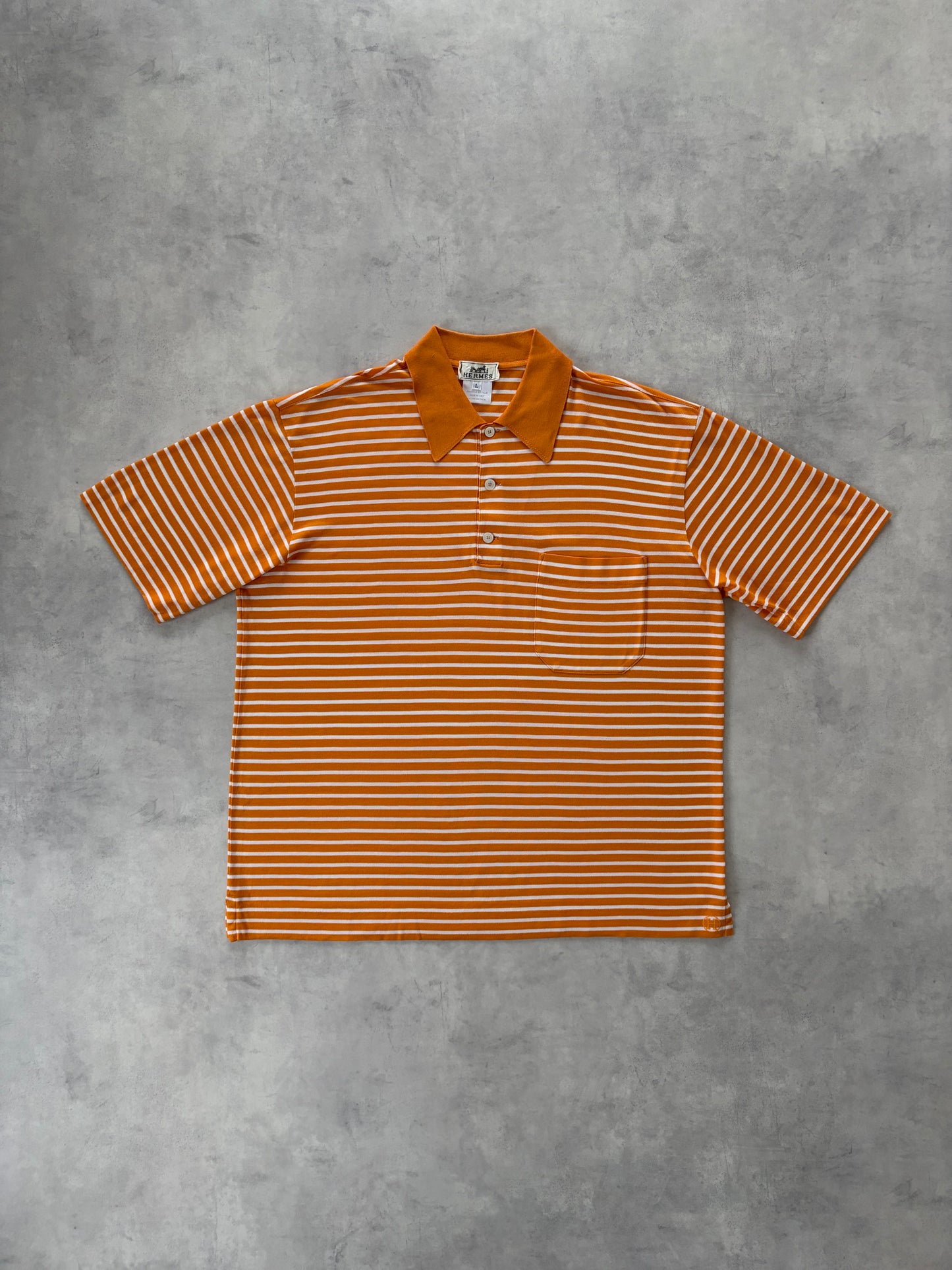 90s HERMÈS ポロシャツ Made in Italy（オレンジ）