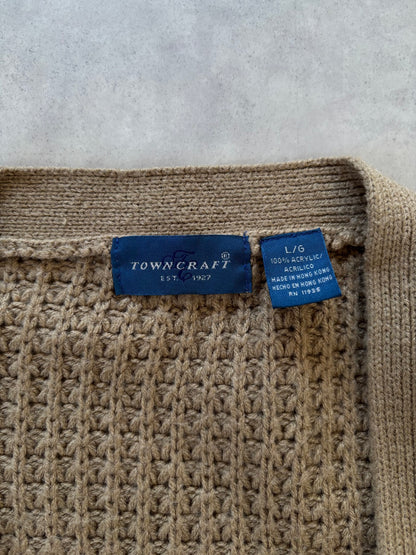 80s TOWNCRAFT ベージュニットカーディガン