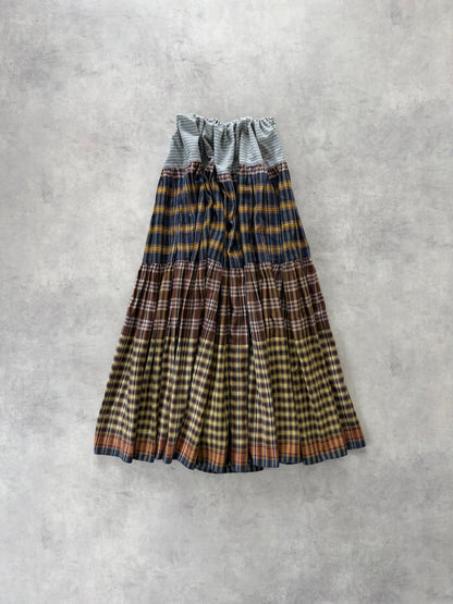 80s KENZO JAP ロングチェックスカート / Made in France