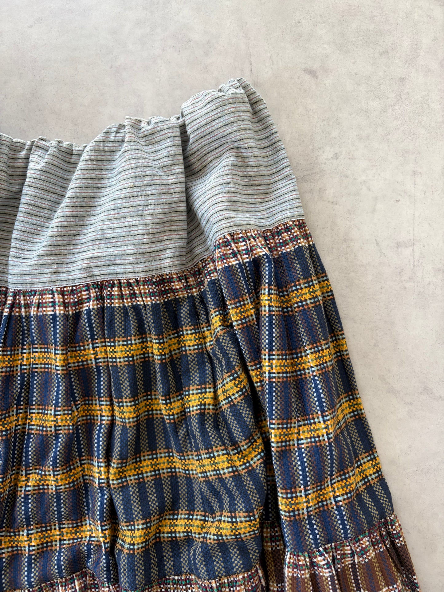 80s KENZO JAP ロングチェックスカート / Made in France