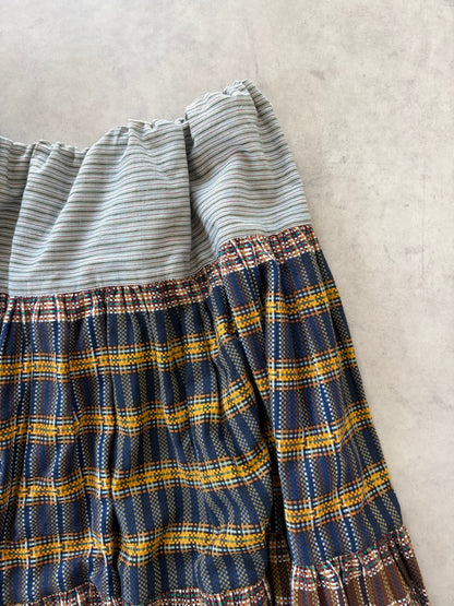 80s KENZO JAP ロングチェックスカート / Made in France