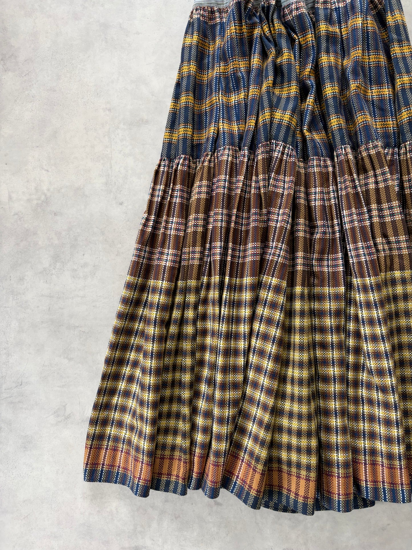 80s KENZO JAP ロングチェックスカート / Made in France