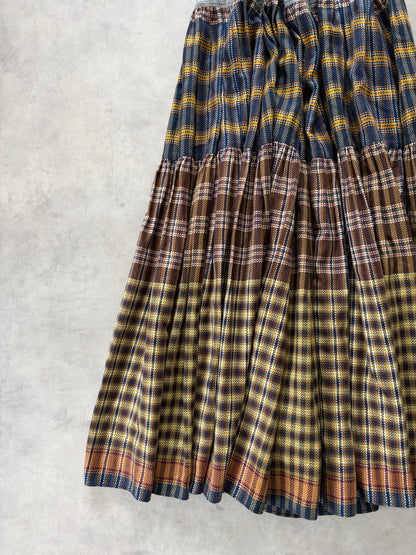 80s KENZO JAP ロングチェックスカート / Made in France