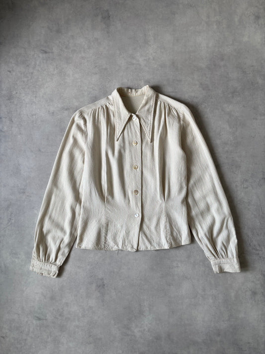 50–60s ストライプシャツ（生成り）