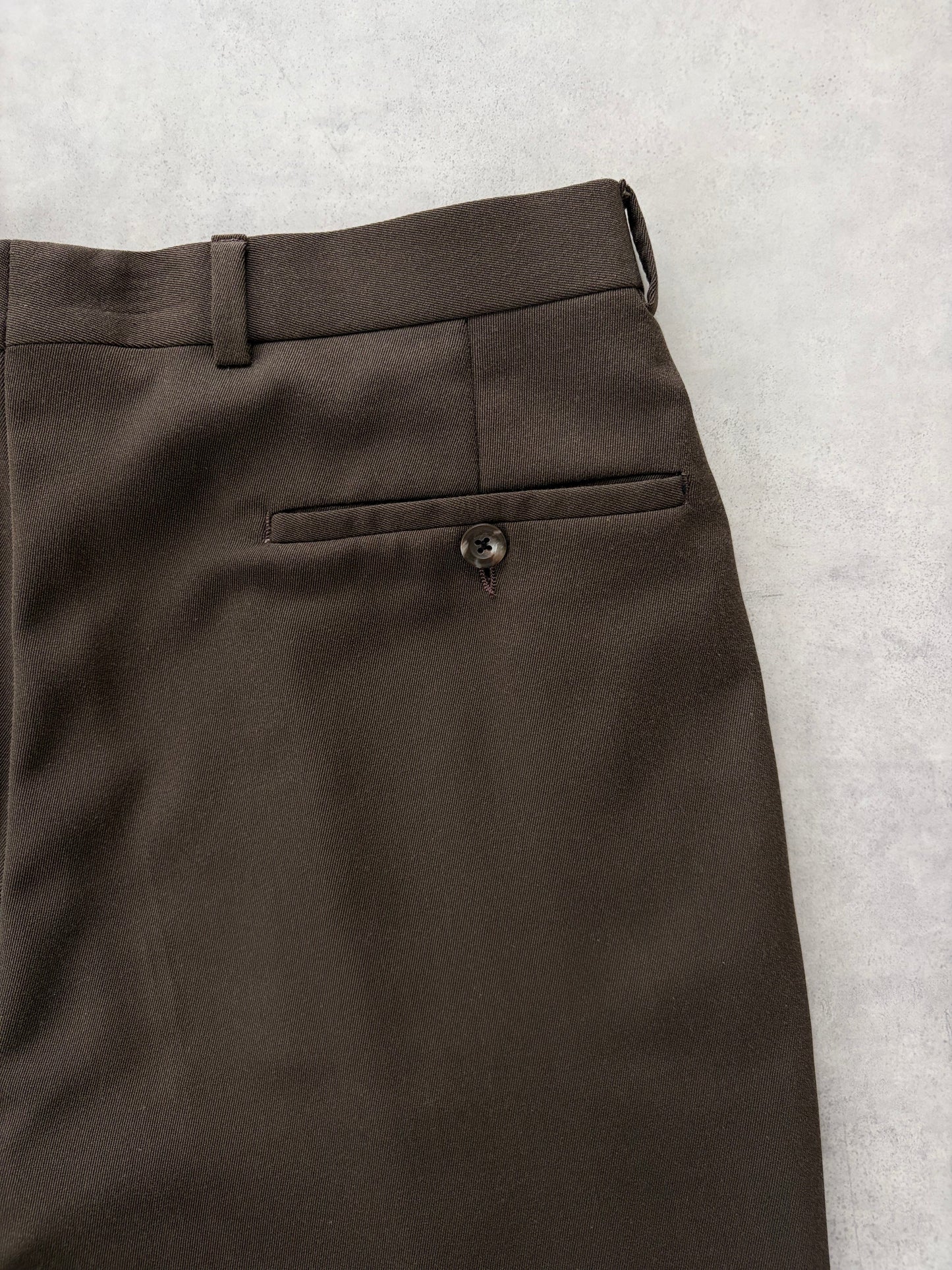 80s Loro Piana 2タック トラウザーズ（ブラウン）