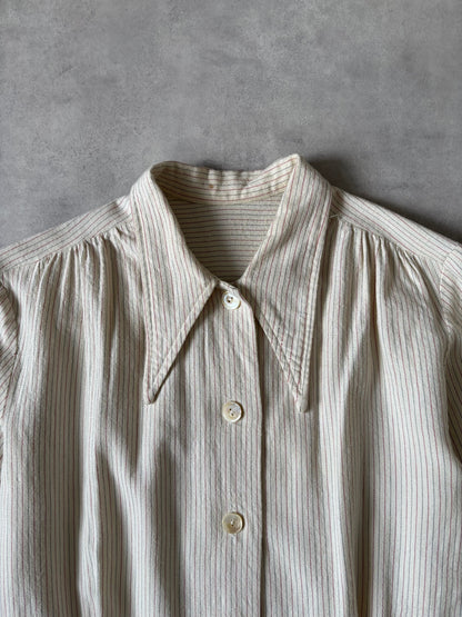 50–60s ストライプシャツ（生成り）