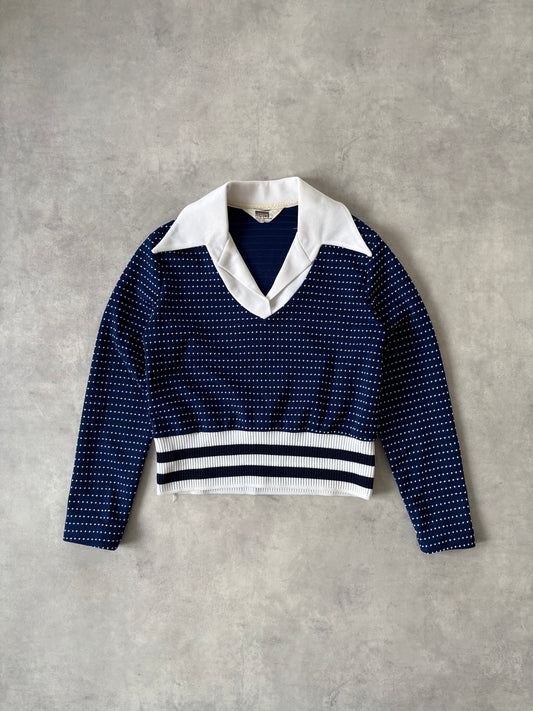 60-70s Montgomery Ward ドットプルオーバー（ネイビー）