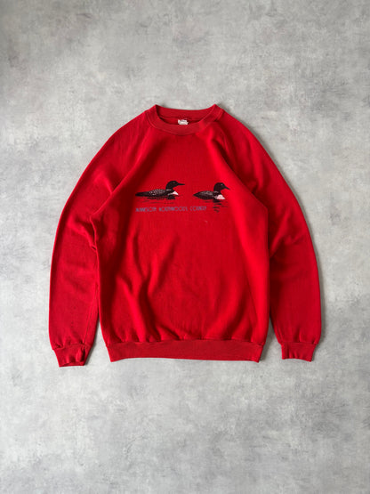 90s Hanes ラグランスリーブスウェット（レッド）