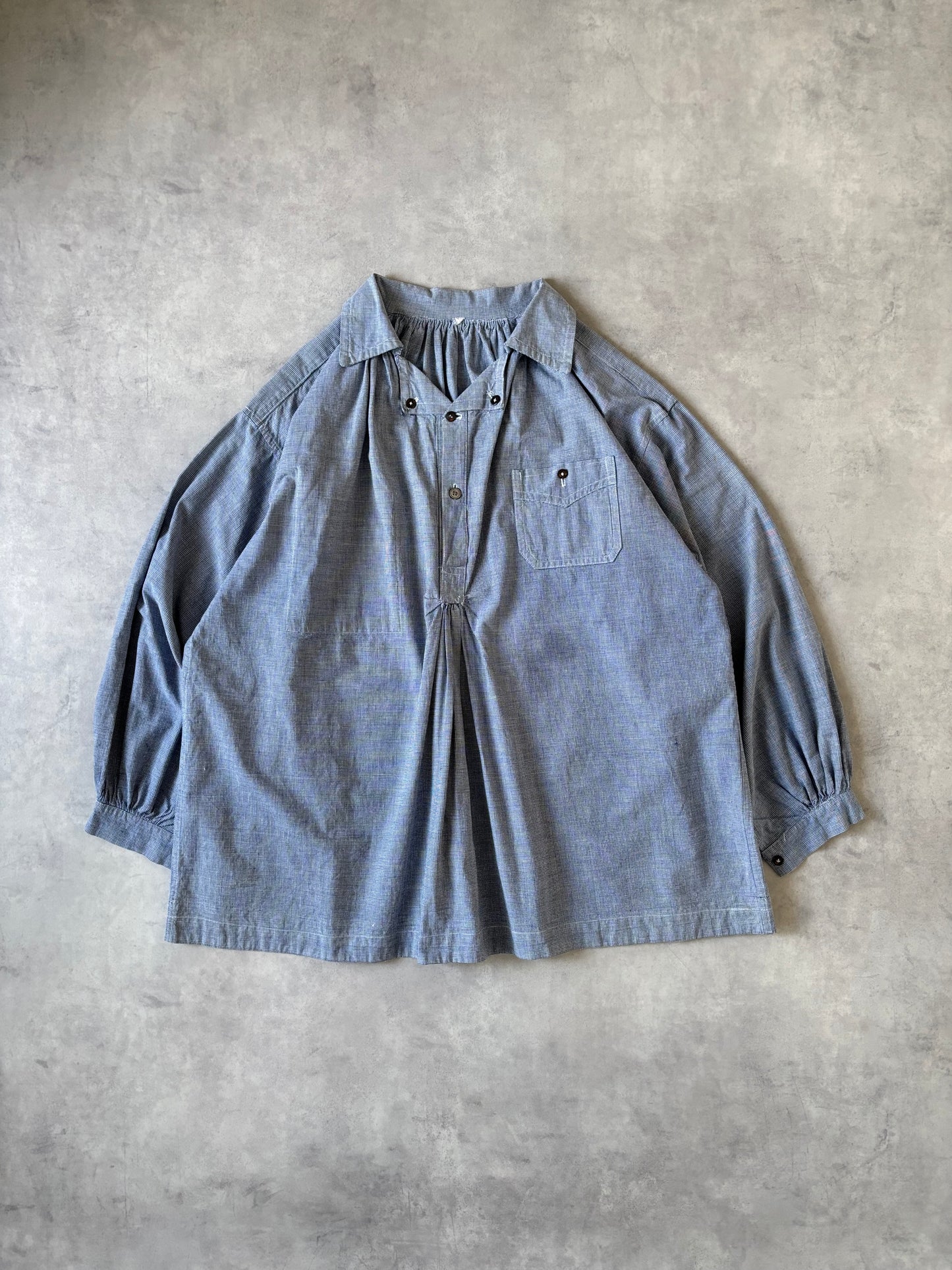 〈Special〉40s ブッチャースモック インディゴハウンドトゥース