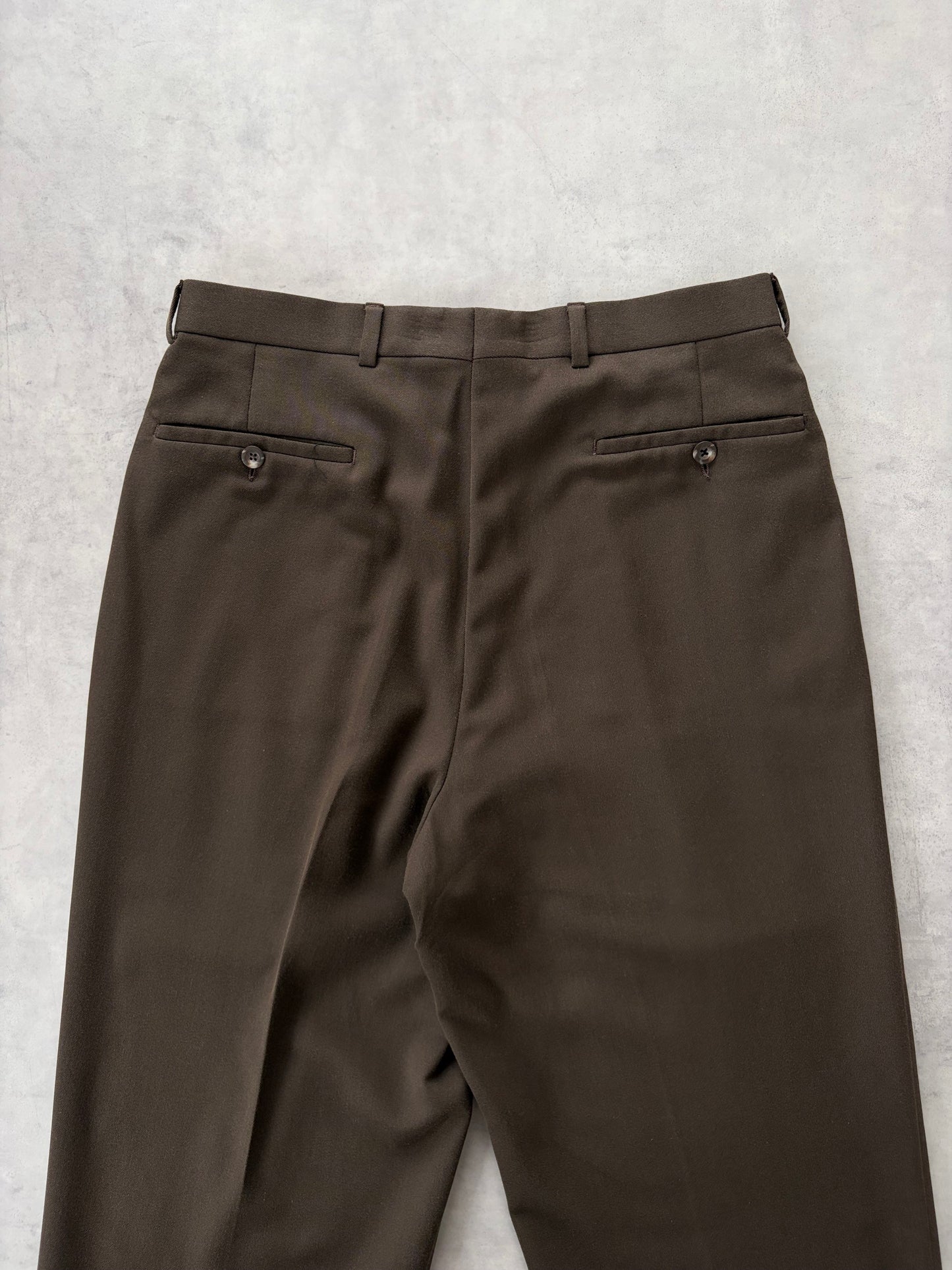 80s Loro Piana 2タック トラウザーズ（ブラウン）