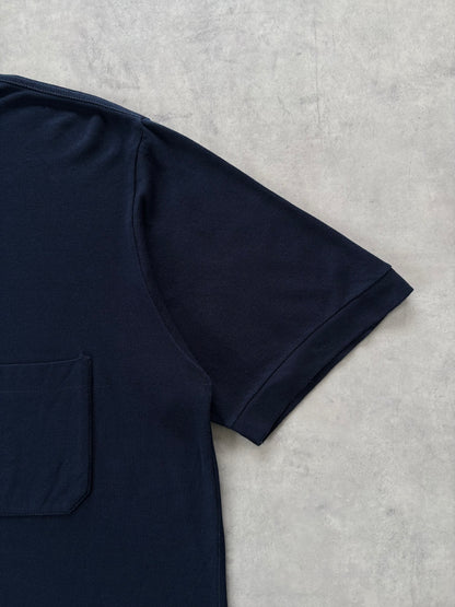 90s HERMÈS ポロシャツ Made in Italy（ネイビー）