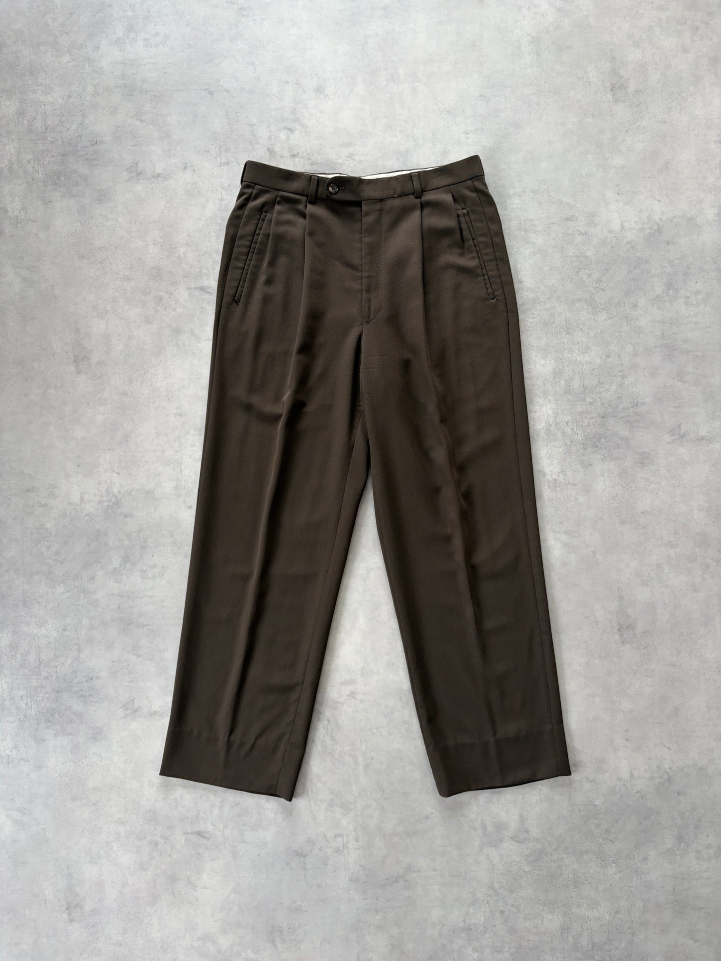 80s Loro Piana 2タック トラウザーズ（ブラウン）