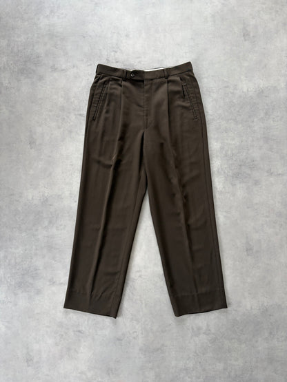 80s Loro Piana 2タック トラウザーズ（ブラウン）