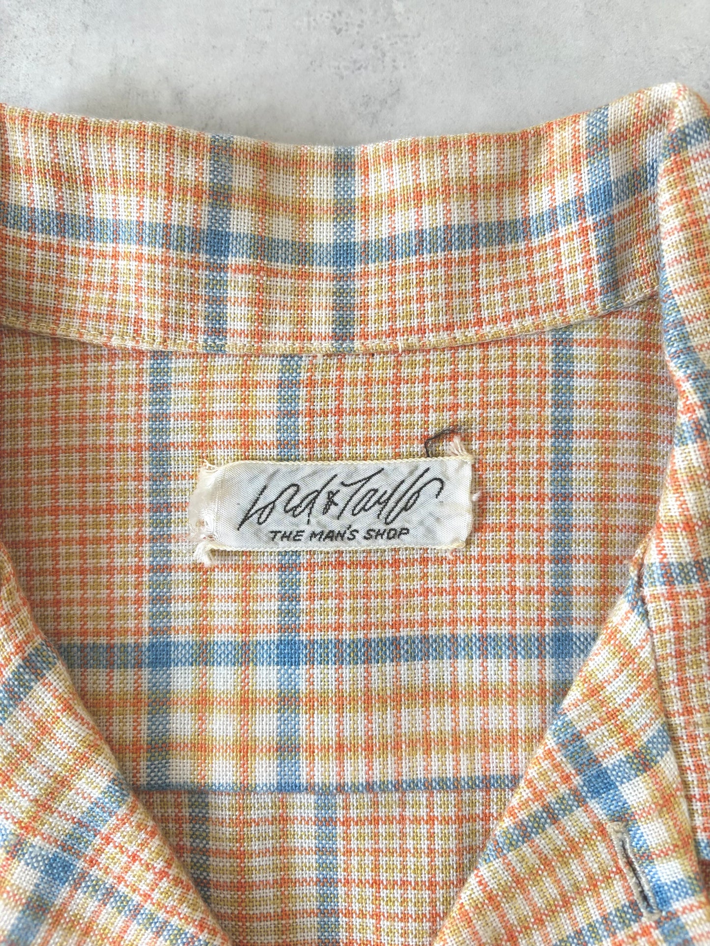 70s オープンカラーチェックシャツ