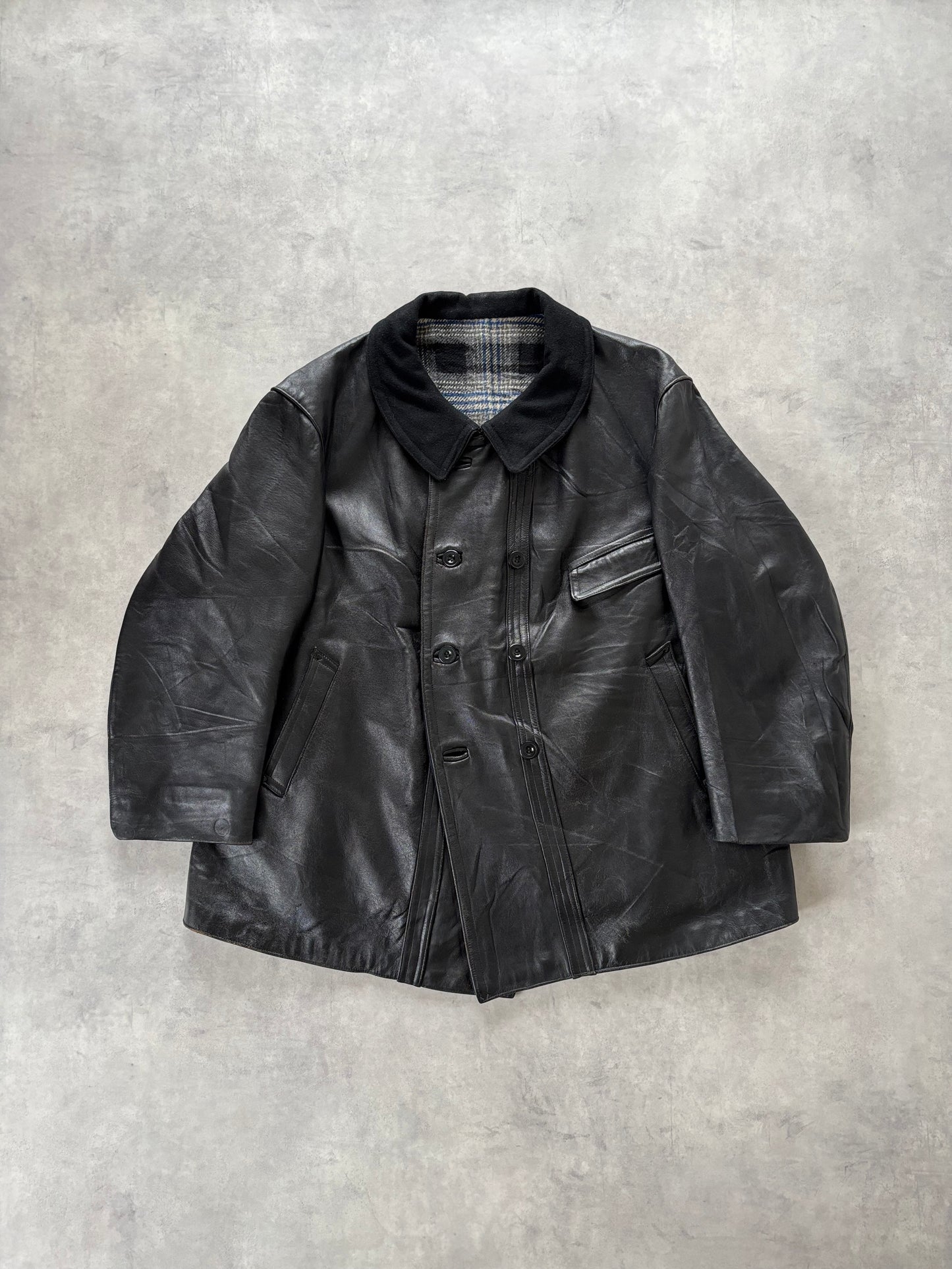 〈Special〉40-50s コルビジェジャケット ダブルブレストレザージャケット（ウール襟）