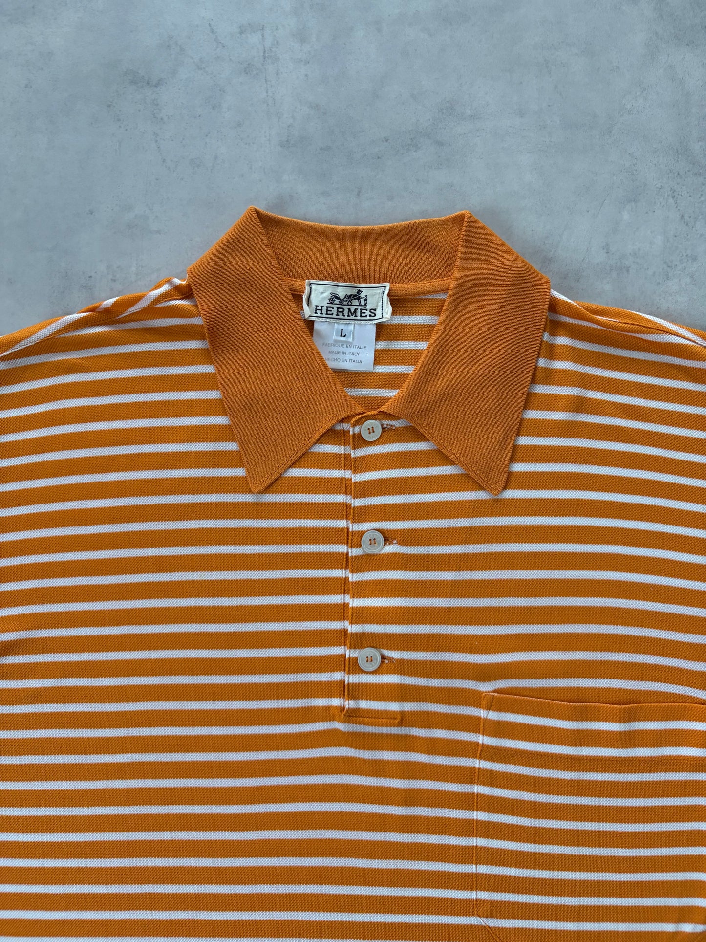 90s HERMÈS ポロシャツ Made in Italy（オレンジ）
