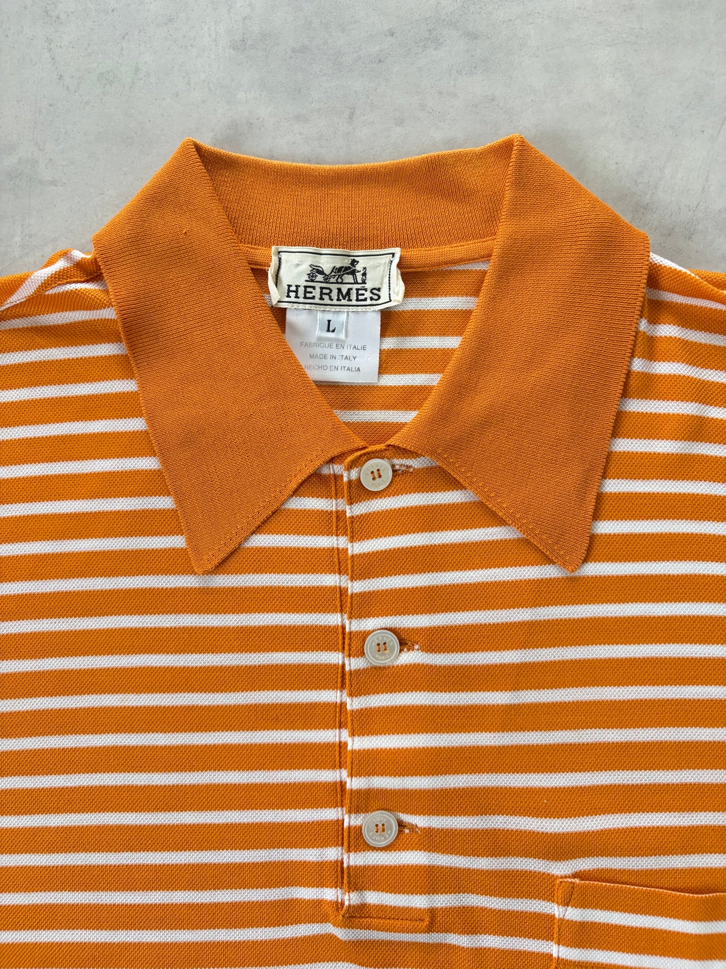 90s HERMÈS ポロシャツ Made in Italy（オレンジ）