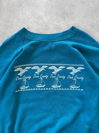 80s Hanes ラグランスリーブスウェット（ブルー）