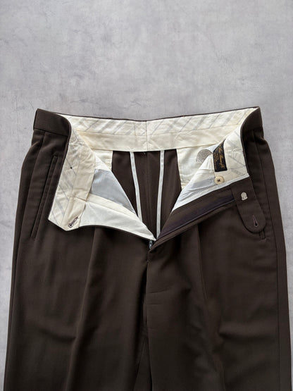 80s Loro Piana 2タック トラウザーズ（ブラウン）