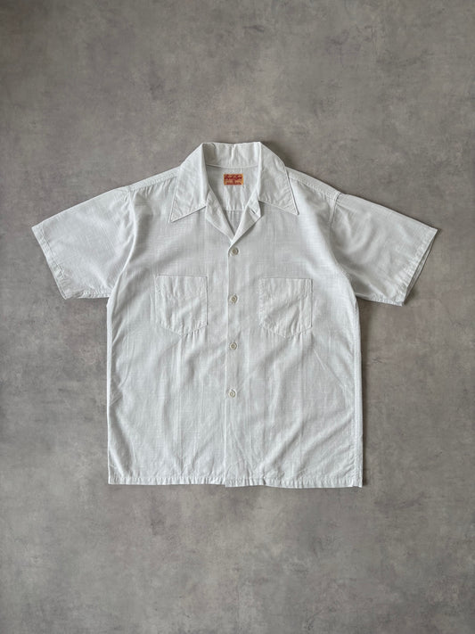 40s Brooks Lane コットンオープンカラーシャツ（ホワイト）