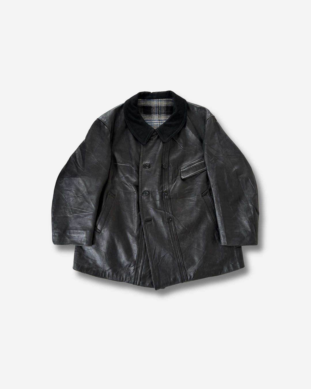 〈Special〉40-50s コルビジェジャケット ダブルブレストレザージャケット（ウール襟）