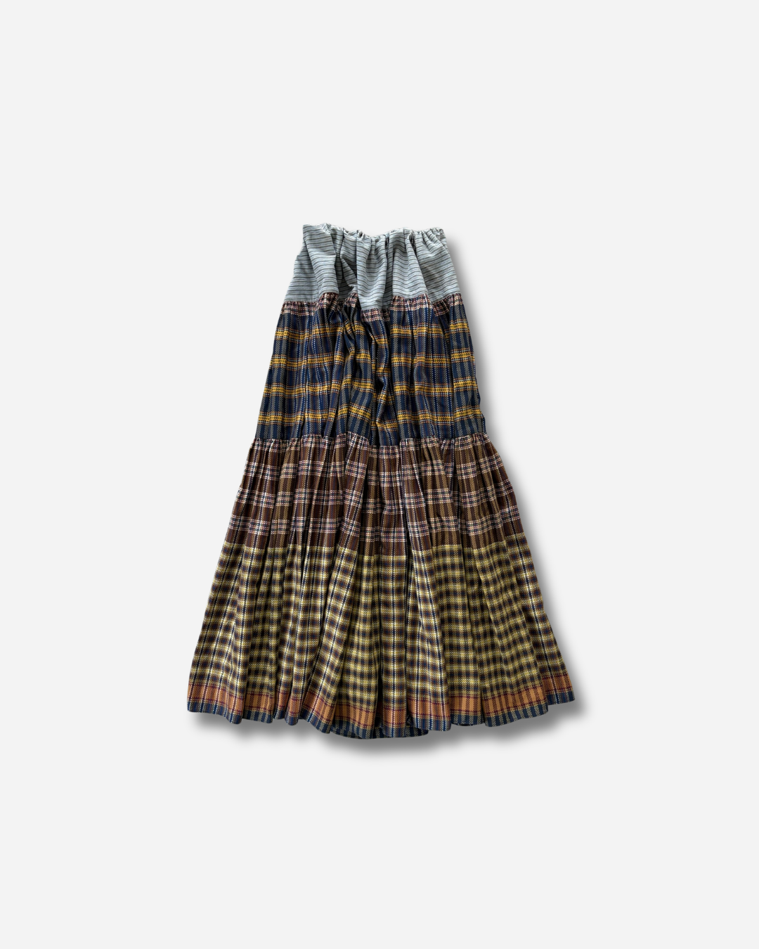 80s KENZO JAP ロングチェックスカート / Made in France